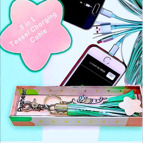 NEW Pusheen Bag Charm 3 Cord USB Charging Keychain + Unicorn Pen - Picture 6 of 14